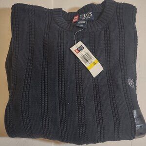 *NWT* Vintage Chaps Ralph Lauren Sweater Mens medium  Blue Knit Crest